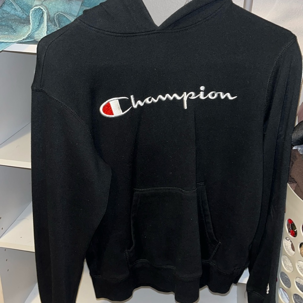 Black champion hoodie